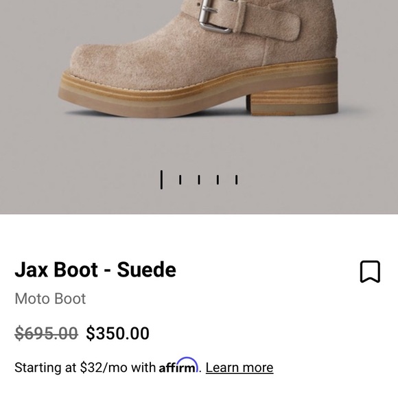 Brand new with box- Rag and Bone Jax Moto style boots. Warm grey suede - Picture 4 of 4